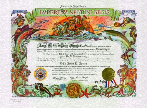 Emerald Shellback Certificate (Traditional Version)