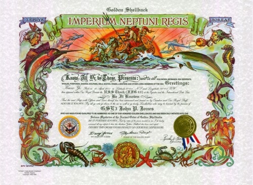 Golden Shellback Certificate (Traditional Version)