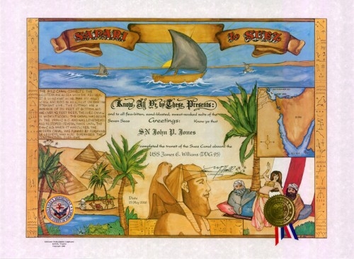 Safari to Suez Certificate