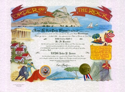 Order of the Rock Certificate